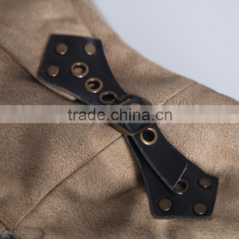 PQ-082 Khaki Irregular Sexy Micro Suede Nostalgic Prints Splicing Skirts