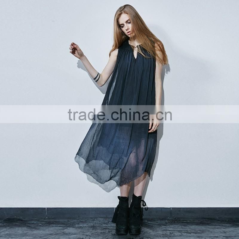 PQ-125 PUNK RAVE Brand Magician Conjures Beautiful Fish Tail Real Silk A Shape Long Dress