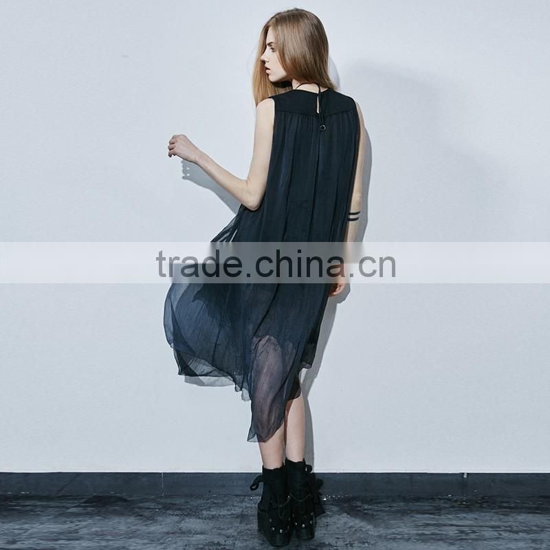 PQ-125 PUNK RAVE Brand Magician Conjures Beautiful Fish Tail Real Silk A Shape Long Dress