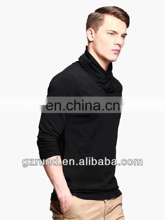 2014 new latest mens t shirts/ long-sleeved turtleneck t-shirt men t-shirt/high fashion mens clothing italian shirts with high