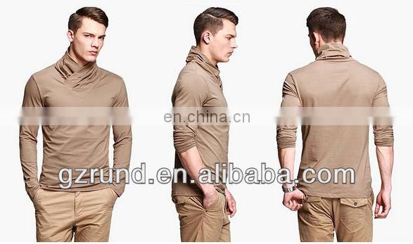 2014 new latest mens t shirts/ long-sleeved turtleneck t-shirt men t-shirt/high fashion mens clothing italian shirts with high