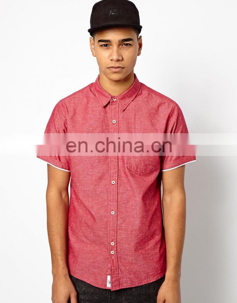 Outdoor wear cotton short sleeve latest fashion men casual shirts model-sc142