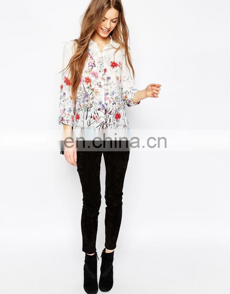 China Supplier clothing wholesale embroidered blouse for middle aged women latest design ladies linen blouses