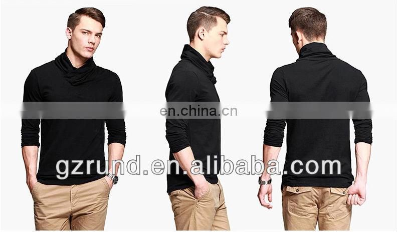 2014 new latest mens t shirts/ long-sleeved turtleneck t-shirt men t-shirt/high fashion mens clothing italian shirts with high