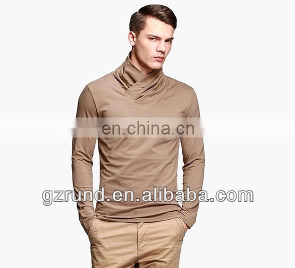 2014 new latest mens t shirts/ long-sleeved turtleneck t-shirt men t-shirt/high fashion mens clothing italian shirts with high