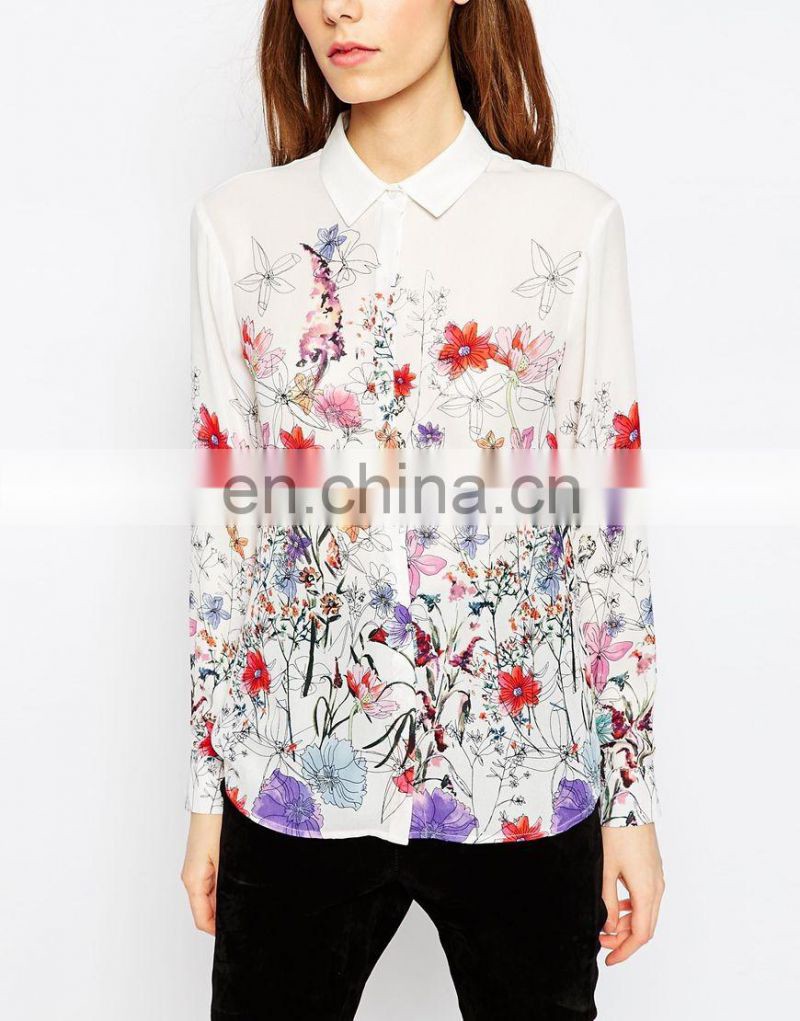 China Supplier clothing wholesale embroidered blouse for middle aged women latest design ladies linen blouses