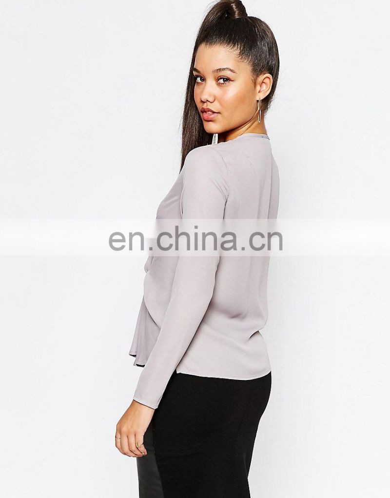 High quality hot sell diamante ladies crop top,blouses,Jumpsuits,latest fashion blouse design