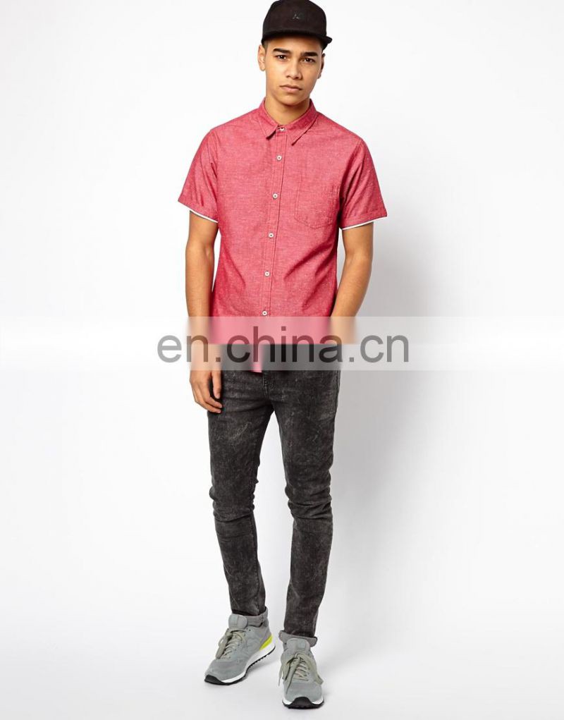 Outdoor wear cotton short sleeve latest fashion men casual shirts model-sc142