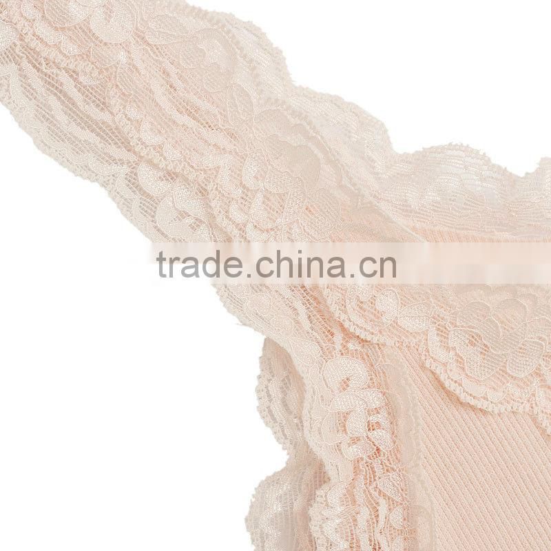 Guangzhou Garment manufacturer sweet skinny Lace trim ladies tops latest fashion
