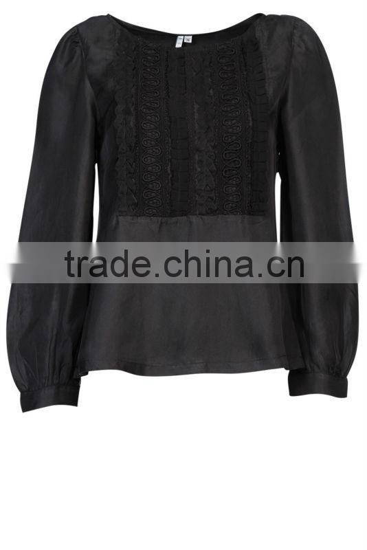 2016 women elegant blouse Champagne silk blouses for women