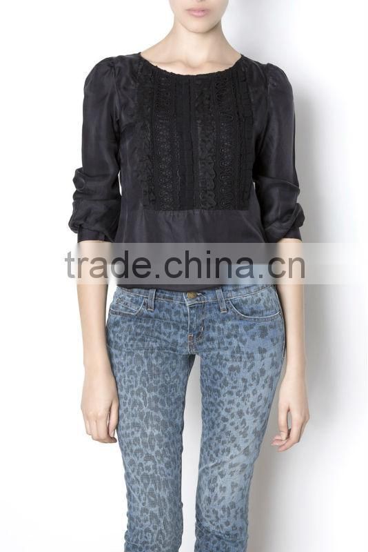 2016 women elegant blouse Champagne silk blouses for women