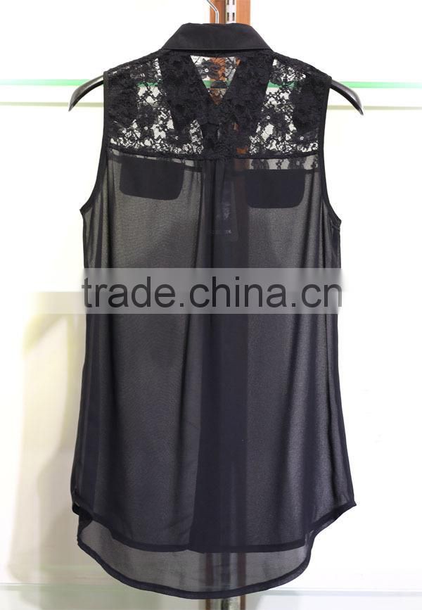 casual elegant lace chiffon blouse