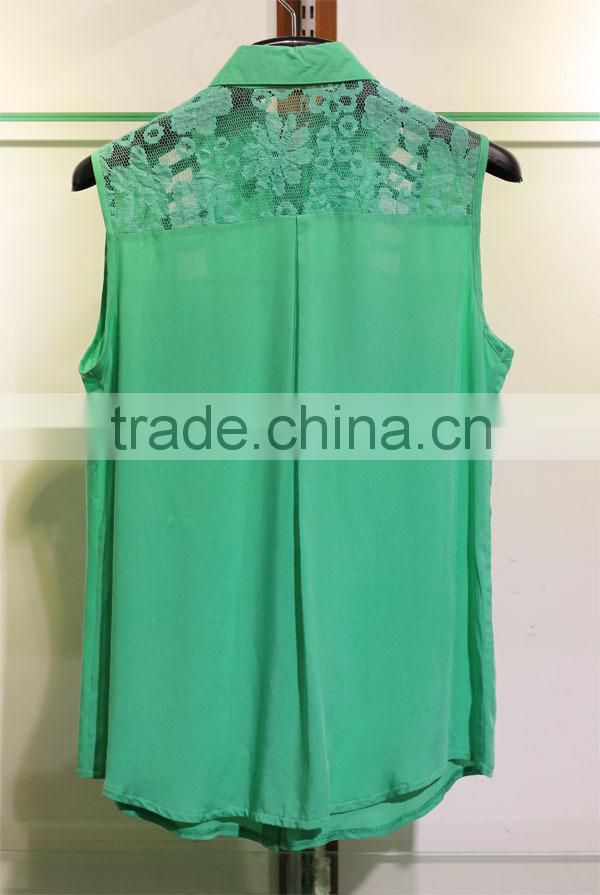 mesh panel chiffon top wtih sequin