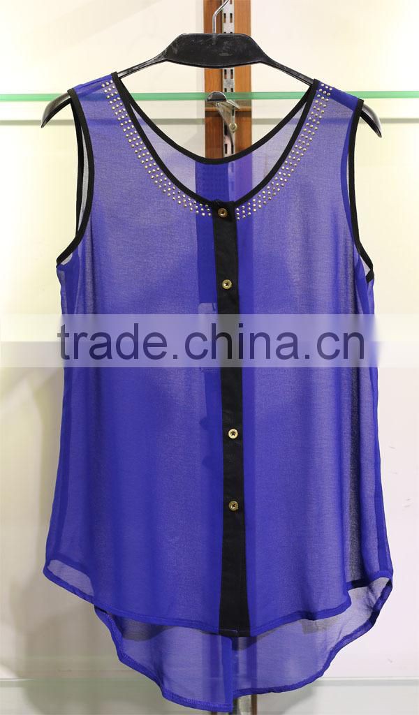 rhinestone new design woman tank top