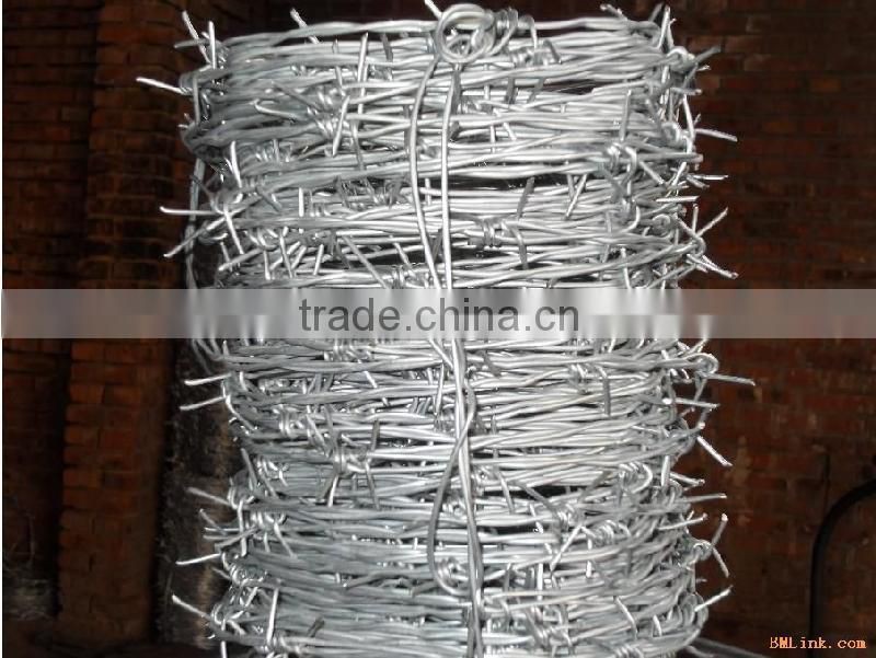 Cheap galvanized barbed wire with machine for sale