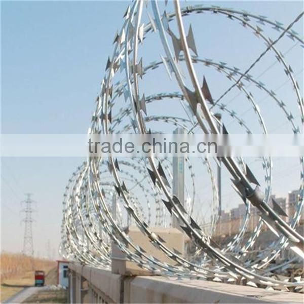 Export hot-sale stainless steel Razor Barbed iron fort door security good anti blocking effect
