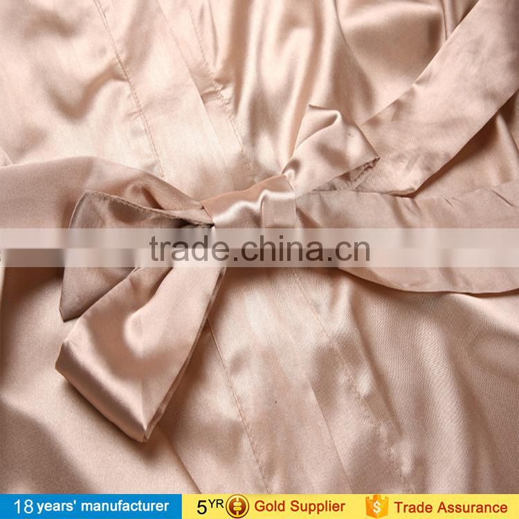 Sexy women plus size lace knee length lingerie bathrobe silk satin kimono bride bridesmaids robes for wedding party 2017