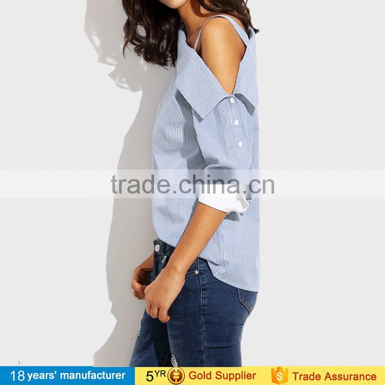 2017 latest women blouse tops sample long sleeve ruffle collar high Neck cotton sarees blouse designs patterns picture