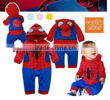 2015 Wholesale Infant Romper spiderman romper long sleeve jumpsuit