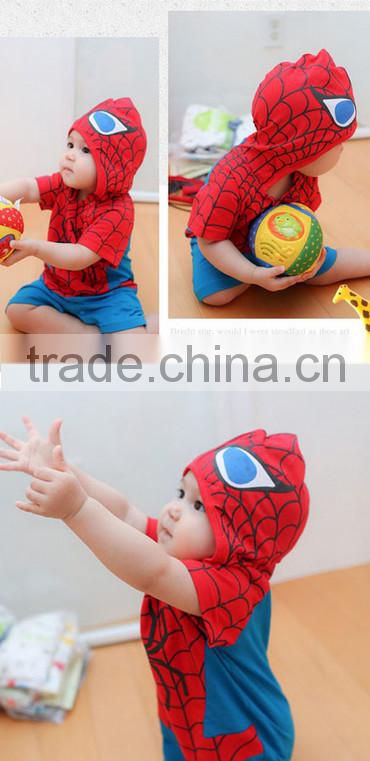 2015 Wholesale Infant Romper spiderman romper long sleeve jumpsuit
