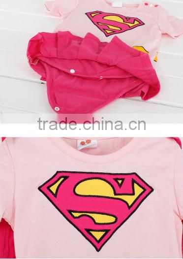 baby girl jumpsuits with cloak short sleeve romper pink cotton Baby Romper wholesale