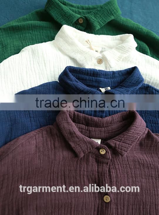 girl clothing plus size linen women blouse plain shirts