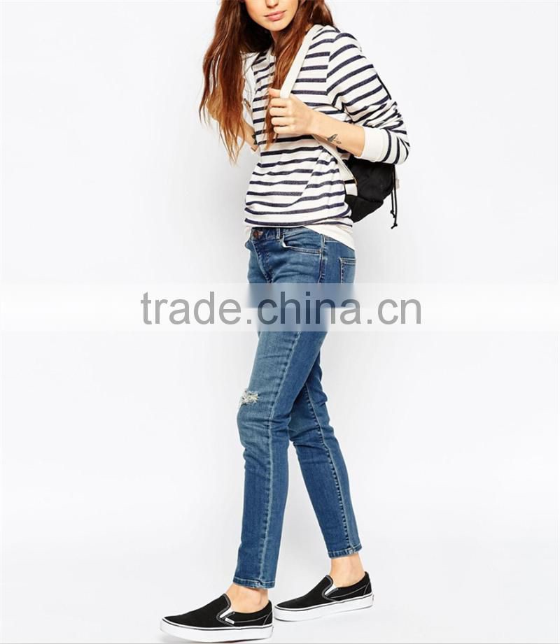 O-collar strips women casual hoodies without hood OEM service