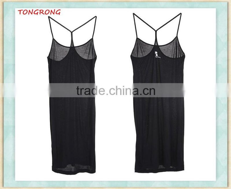 Fashion sexy spaghetti strap long vest