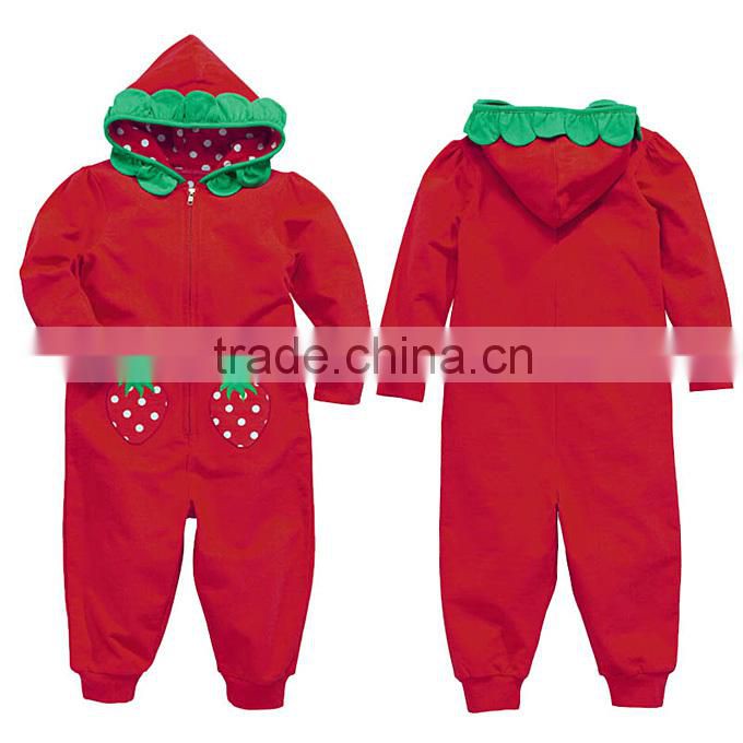 2015 Newest Baby Girl Clothing Set Red Kids Clothing Sets With Strawberry Printing For Kids Wholesale RR40815-19