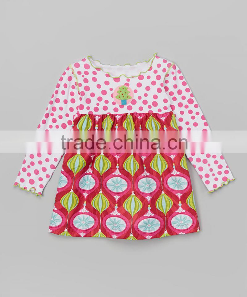 Factory Price Popular Full Printing Baby Girl Christmas Cute Dress Z-GD80724-17