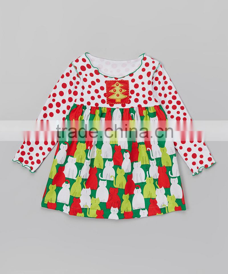 New Product Pettigirl Brand Dress With Christmas Tree Label Fancy Kids Dress Z-GD80724-21