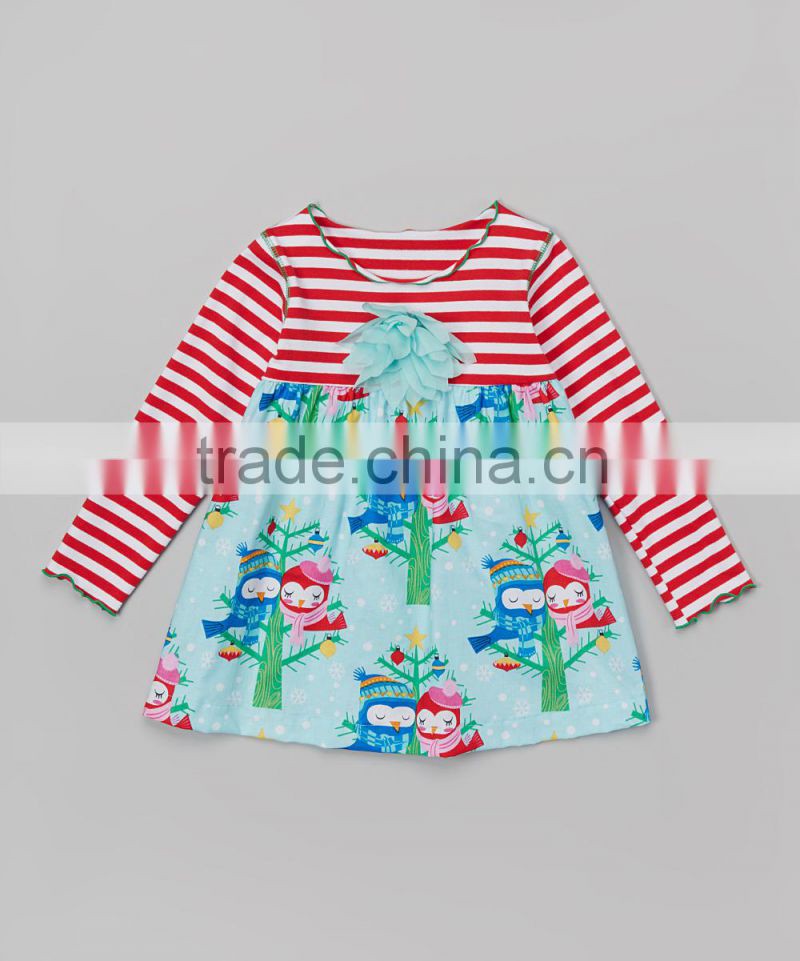 Christmas Sales Snowmen Couple Wholesale Occasion Dress Children Colorful Stripe Dress Z-GD80724-22