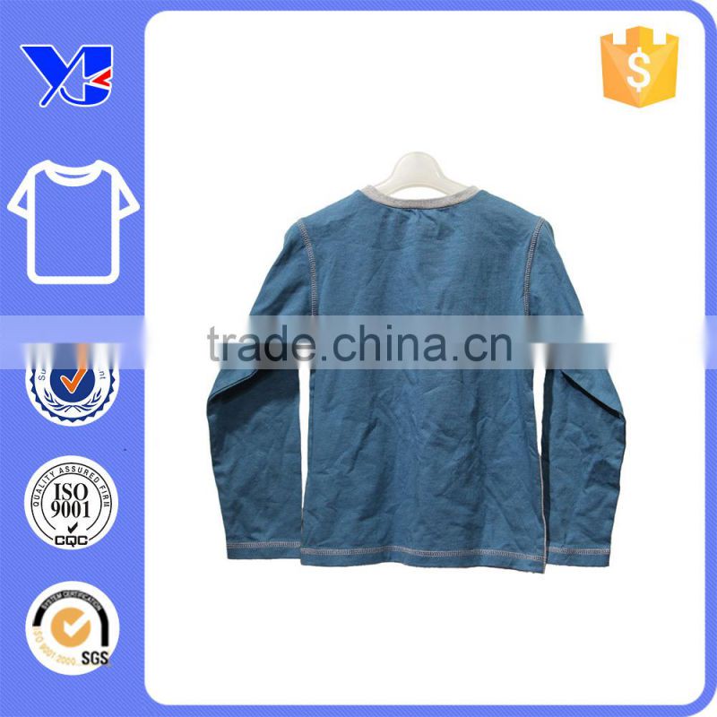 Eco-Friendly fabrics dog in snow pattern sweater cotton young children shirt