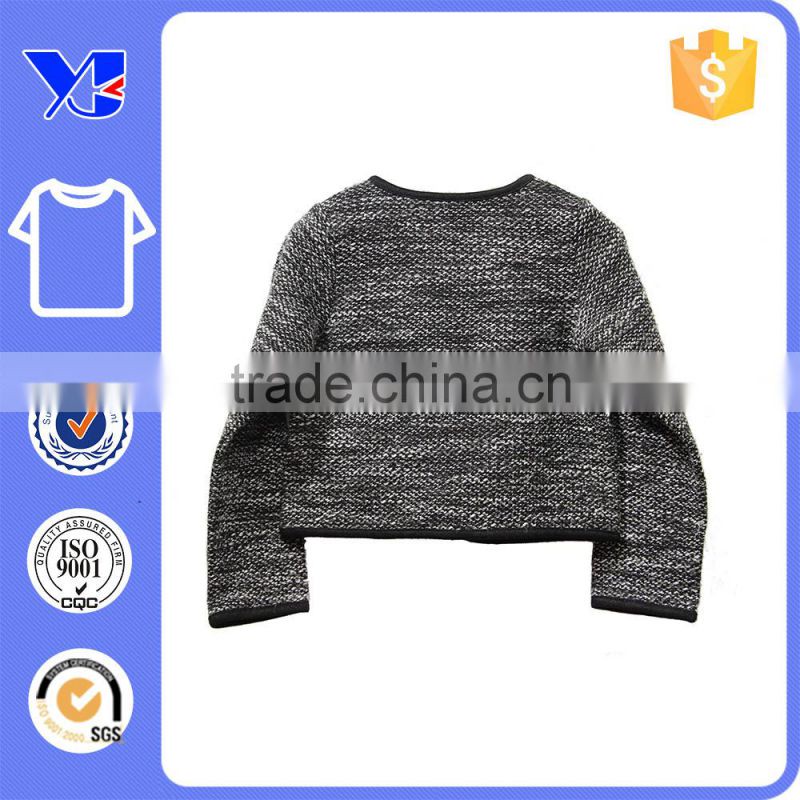 Left bust floral detail CF zip functional pocket casual short wool children coat