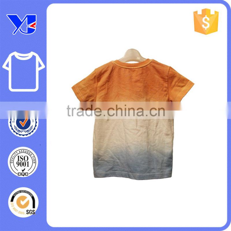 Factory directly sell plain style environment cotton dip dye children shirt