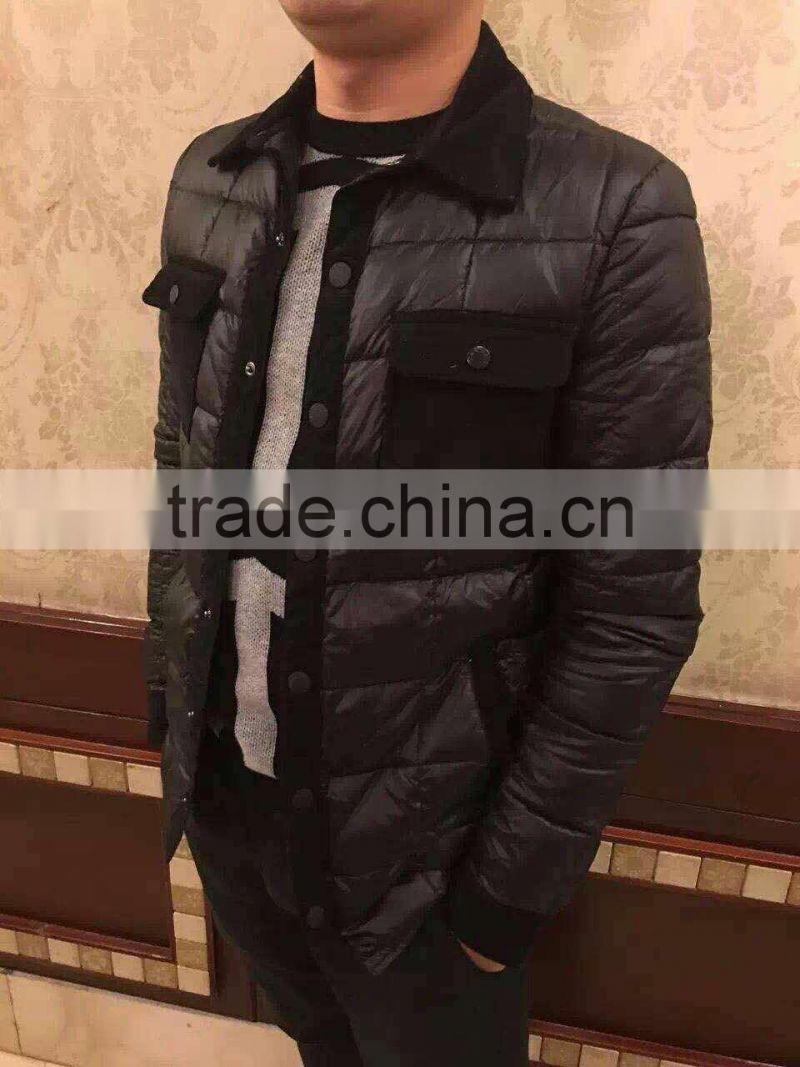 mens down jacket high quality Export Middle east warm and wearbale anti-eletricity comfortable guanghzou warehouse stock 2017