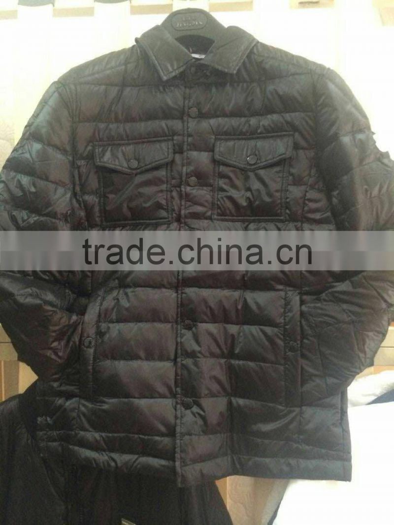 mens down jacket high quality Export Middle east warm and wearbale anti-eletricity comfortable guanghzou warehouse stock 2017