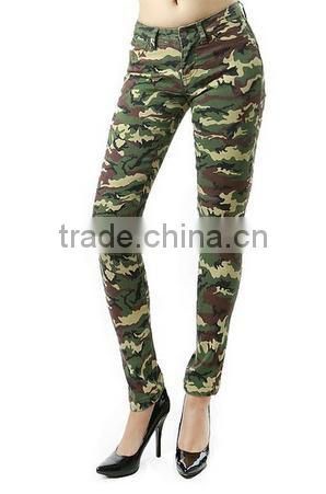 Camo Army Military Pattern Design Skinny Fashion Pants for Women