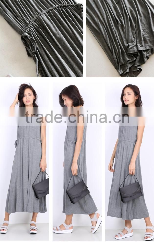 girl's wear long dress with pure color&causal wear dress