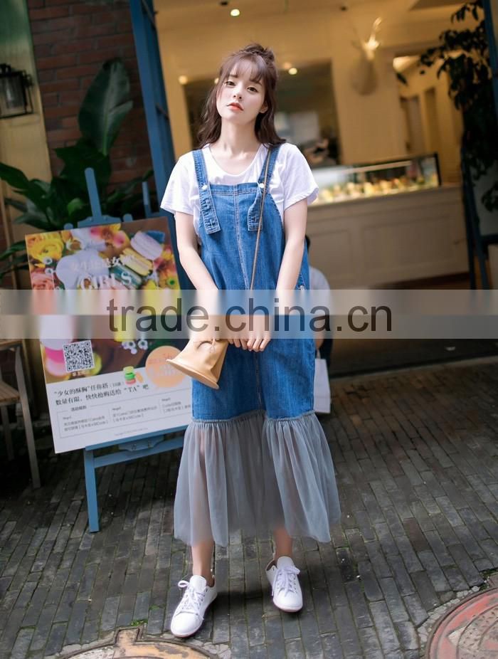 girl dress long denim skirt