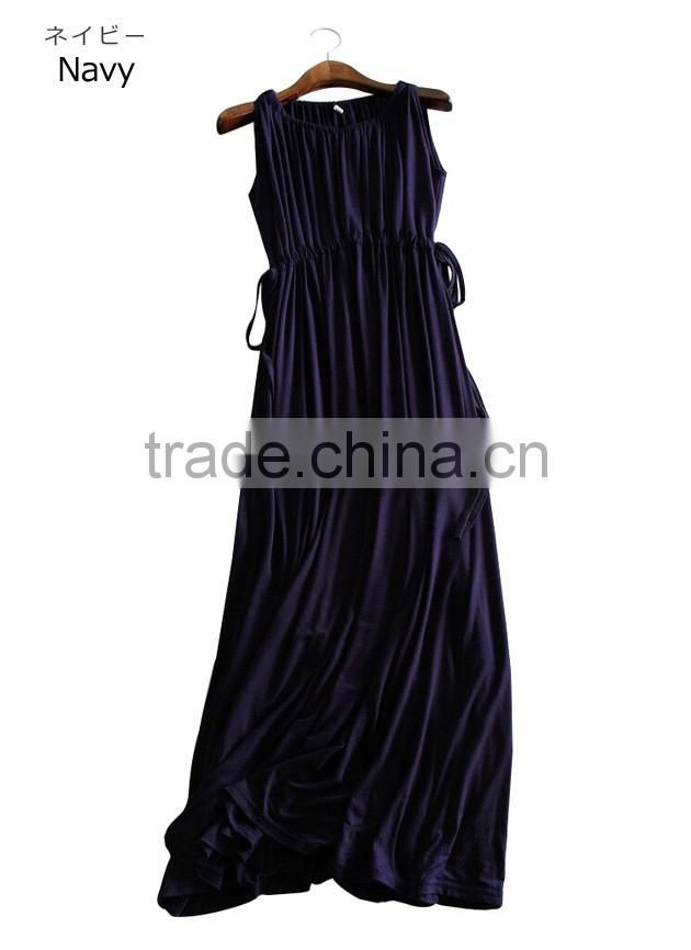 girl's wear long dress with pure color&causal wear dress