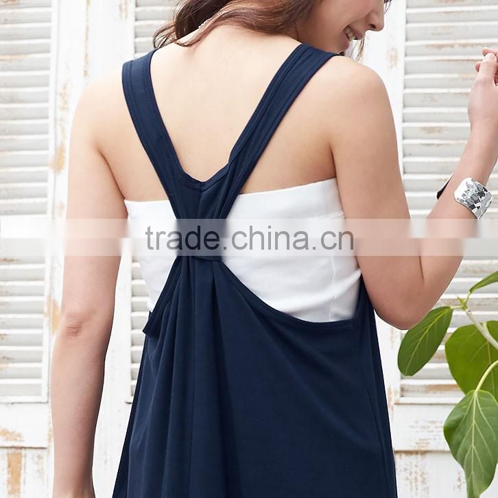 ladies plain long dress&sleeveless elegant dress
