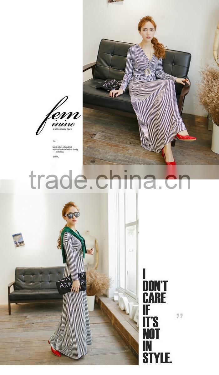 ladies elegant short sleeve v-neck dress