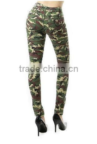 Camo Army Military Pattern Design Skinny Fashion Pants for Women