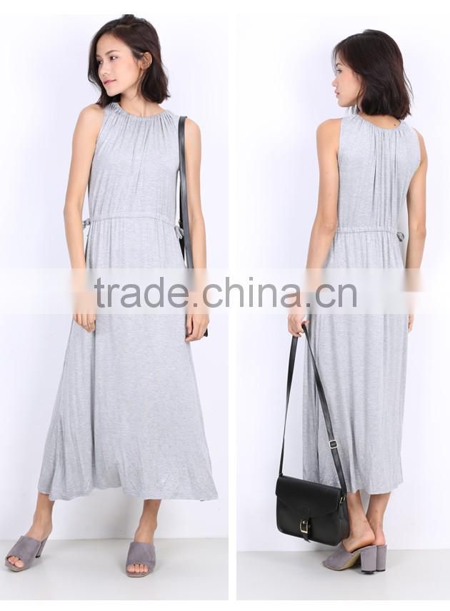 girl's wear long dress with pure color&causal wear dress