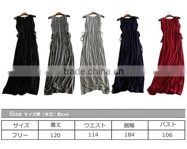 girl's wear long dress with pure color&causal wear dress
