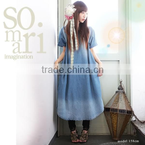 ladies dress short sleeve denim coat dress