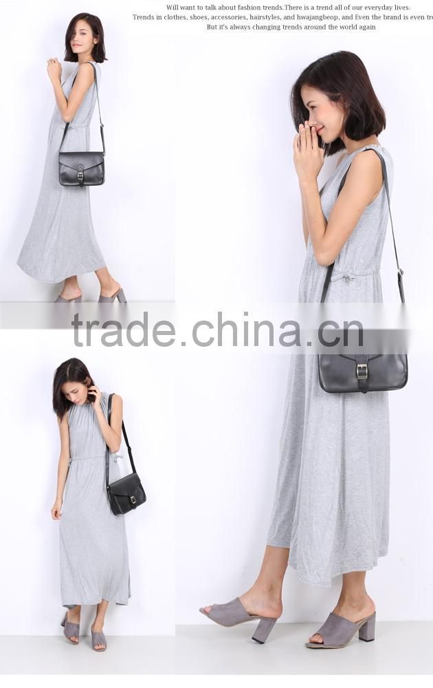 girl's wear long dress with pure color&causal wear dress