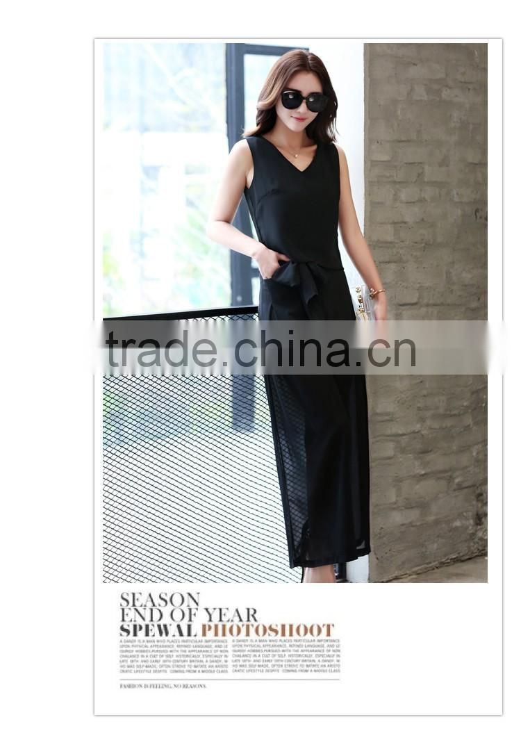 ladies elegant long transparent dress sleeveless dress