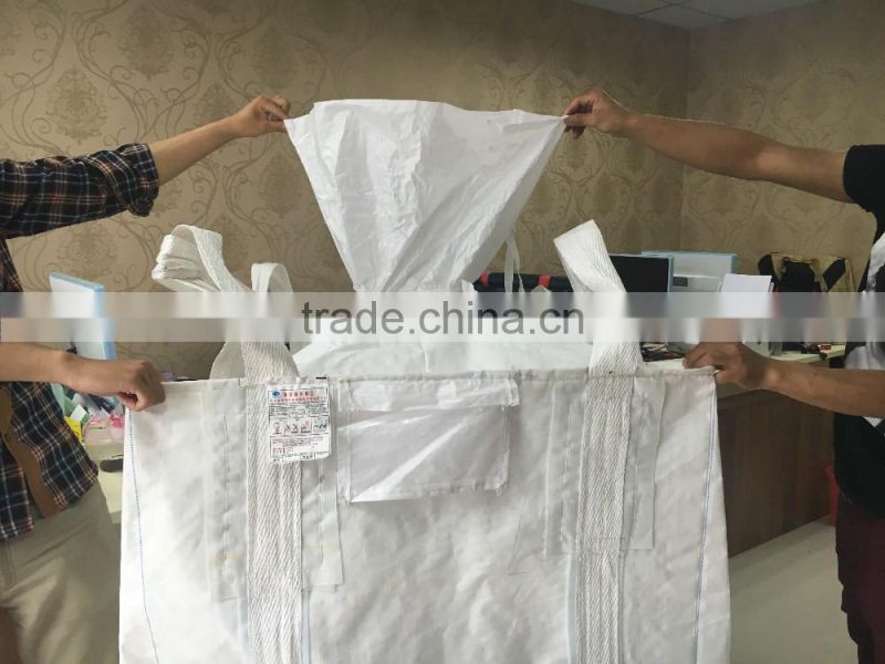 100% pp woven ton bag 1000kg for sand cement and chemical,1 ton jumbo bag, FIBC, bulk bag jute sacks